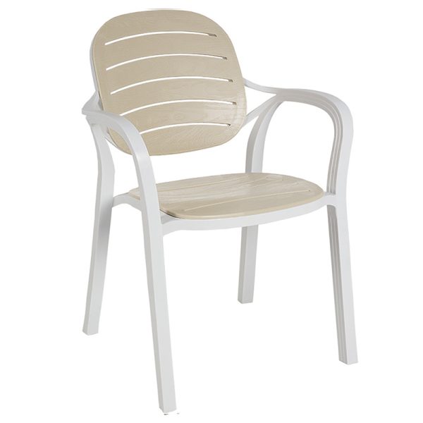 253 000047 4 Armchair Gentle pakoworld PP color white-capuccinoOutdoor furniture > Garden armchairs