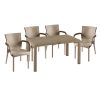 253 000067 7 Dining set Explore-Confident pakoworld set 7pieces PP cappuccino150x90x73.5cmOutdoor furniture > Garden food table