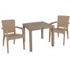 253 000070 6 Dining set Explore-Ignite pakoworld set 3pieces PP cappuccino 90x90x73,5cmOutdoor furniture > Garden food table