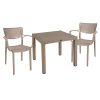 253 000074 7 Dining set Explore-Halcyon pakoworld set 3pieces PP cappuccino 90x90x73,5cmOutdoor furniture > Garden food table