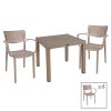 253 000075 6 Icon-Festive pakoworld dining set 5pcs PP in cappuccino colorOutdoor furniture > Garden food table