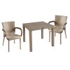 253 000078 7 Dining set Explore-Halcyon pakoworld set 3pieces PP cappuccino 90x90x73,5cmOutdoor furniture > Garden food table