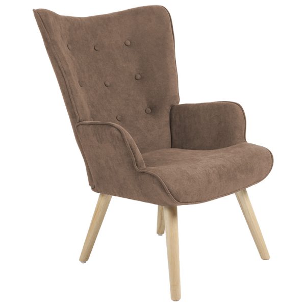 255 000002 14 Armchair Fluffy pakoworld fabric brown-natural 75x69x96cmIndoor furniture > Living room armchairs