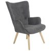 255 000003 11 Armchair Macie pakoworld fabric antique grey-black 58x50x85cmIndoor furniture > Living room armchairs