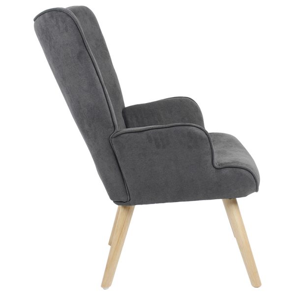 255 000003 2 8 Armchair Fluffy pakoworld fabric anthracite-natural 75x69x96cmIndoor furniture > Living room armchairs