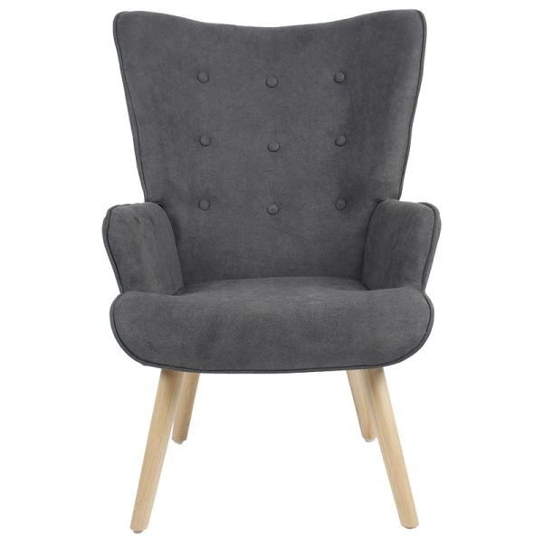 255 000003 3 8 Armchair Fluffy pakoworld fabric anthracite-natural 75x69x96cmIndoor furniture > Living room armchairs