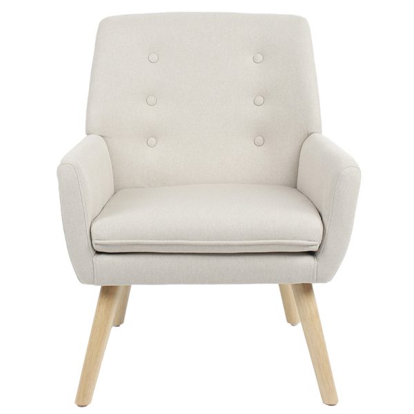 255 000012 4 7 Armchair Likable pakoworld fabric ecru-natural 67x89x86cmIndoor furniture > Living room armchairs