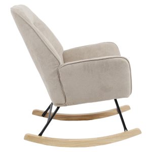 255 000015 2 10 Rocking Armchair Exultant pakoworld fabric cream-natural 75x68x95cmIndoor furniture > Living room armchairs