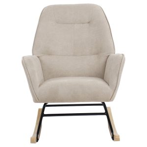 255 000015 3 10 Rocking Armchair Exultant pakoworld fabric cream-natural 75x68x95cmIndoor furniture > Living room armchairs