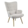 255 000020 10 Armchair with footstool Vivienne pakoworld fabric light grey-natural leg 75x69x96cmIndoor furniture > Living room armchairs