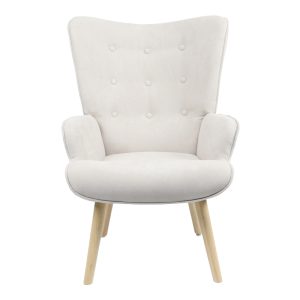 255 000020 2 7 Armchair Fluffy pakoworld fabric light grey-natural leg 75x69x96cmIndoor furniture > Living room armchairs