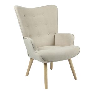 255 000022 11 Armchair Fluffy pakoworld beige fabric-natural leg 75x69x96cmIndoor furniture > Living room armchairs