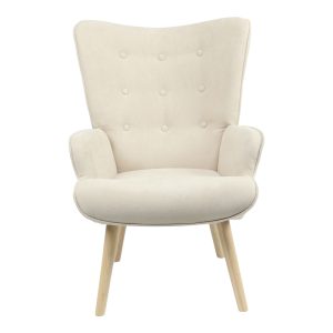 255 000022 2 8 Armchair Fluffy pakoworld beige fabric-natural leg 75x69x96cmIndoor furniture > Living room armchairs