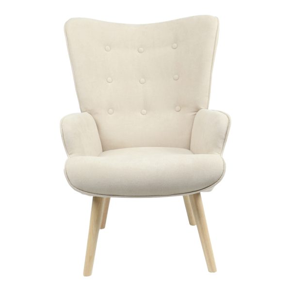 255 000022 2 8 Armchair Fluffy pakoworld beige fabric-natural leg 75x69x96cmIndoor furniture > Living room armchairs