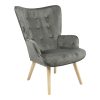 255 000023 15 Rocking armchair Georgia pakoworld fabric dark grey-natural 75x71x95cmIndoor furniture > Living room armchairs