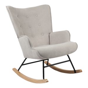 255 000030 18 Rocking armchair Georgia pakoworld fabric light grey-natural 75x71x95cmIndoor furniture > Living room armchairs
