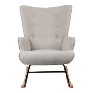 255 000030 2 15 Rocking armchair Georgia pakoworld fabric light grey-natural 75x71x95cmIndoor furniture > Living room armchairs