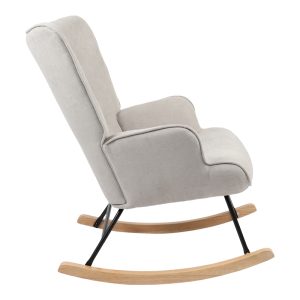 255 000030 3 15 Rocking armchair Georgia pakoworld fabric light grey-natural 75x71x95cmIndoor furniture > Living room armchairs