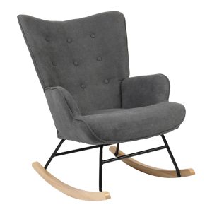 255 000031 14 Rocking armchair Georgia pakoworld fabric dark grey-natural 75x71x95cmIndoor furniture > Living room armchairs