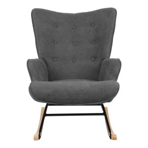 255 000031 2 11 Rocking armchair Georgia pakoworld fabric dark grey-natural 75x71x95cmIndoor furniture > Living room armchairs