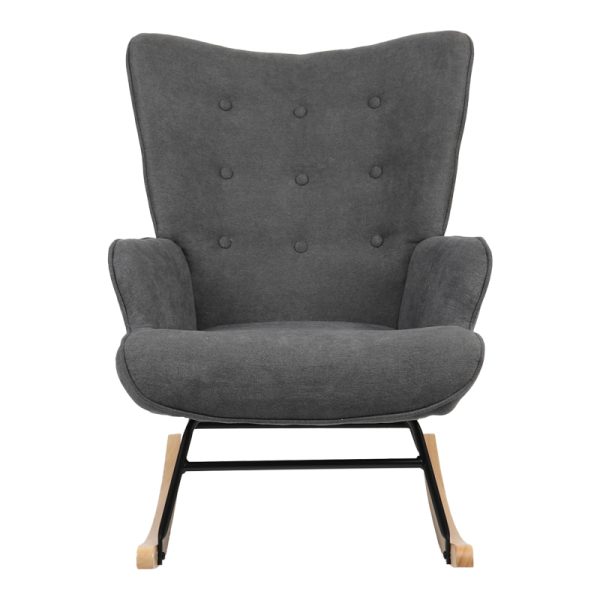255 000031 2 11 Rocking armchair Georgia pakoworld fabric dark grey-natural 75x71x95cmIndoor furniture > Living room armchairs