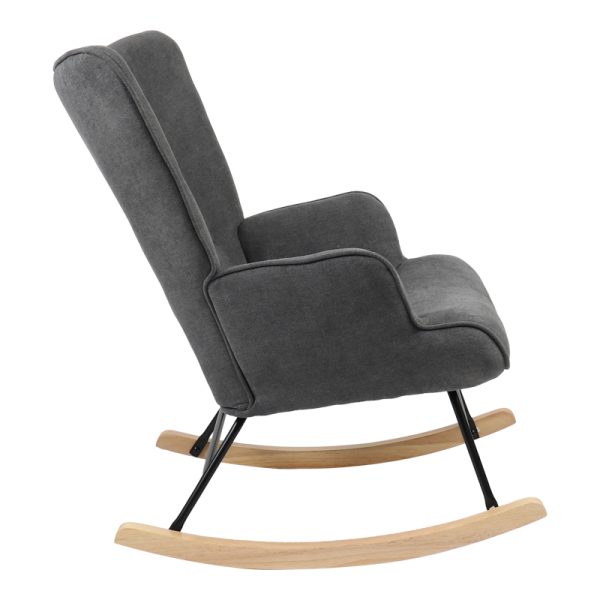 255 000031 3 11 Rocking armchair Georgia pakoworld fabric dark grey-natural 75x71x95cmIndoor furniture > Living room armchairs