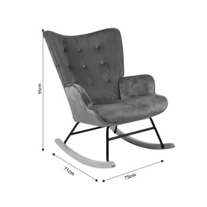 255 000031 4 11 Rocking armchair Georgia pakoworld fabric dark grey-natural 75x71x95cmIndoor furniture > Living room armchairs