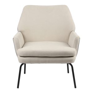255 000042 2 2 Armchair Kieran pakoworld fabric beige-grey - black leg 67x89x86cmIndoor furniture > Living room armchairs