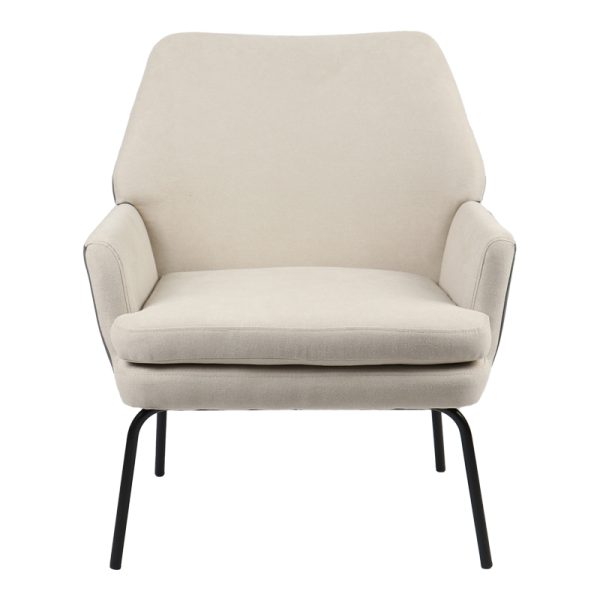 255 000042 2 2 Armchair Kieran pakoworld fabric beige-grey - black leg 67x89x86cmIndoor furniture > Living room armchairs