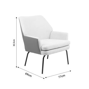 255 000042 4 2 Armchair Kieran pakoworld fabric beige-grey - black leg 67x89x86cmIndoor furniture > Living room armchairs