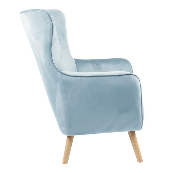 255 000052 3 2 Armchair Insicive pakoworld velvet mint-natural leg 72x89x105cmSPRING OFFERS