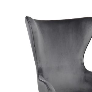 255 000056 4 4 Armchair Byfon pakoworld anthracite velvet and rubberwood leg in black shade 76x83x117cmIndoor furniture > Living room armchairs