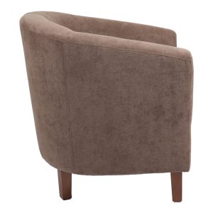 255 000060 2 2 Armchair Tronmo pakoworld dark brown fabric and rubberwood leg in walnut shade 75x69x75cmIndoor furniture > Living room armchairs