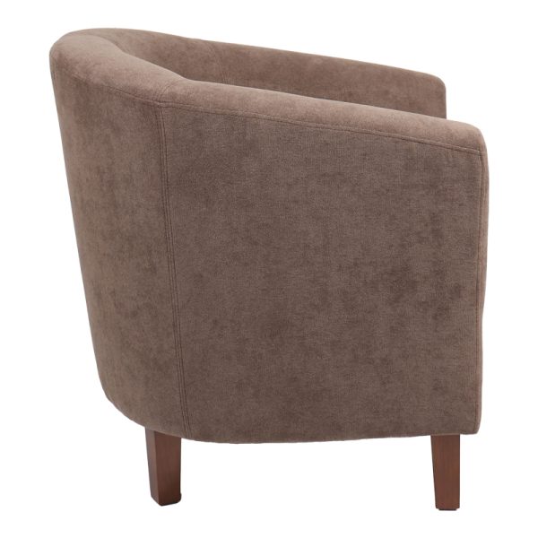 255 000060 2 2 Armchair Tronmo pakoworld dark brown fabric and rubberwood leg in walnut shade 75x69x75cmIndoor furniture > Living room armchairs