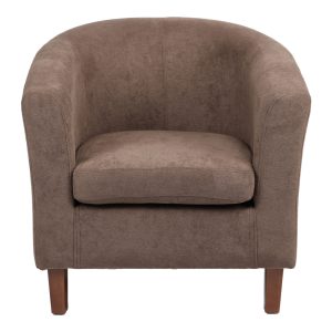 255 000060 3 2 Armchair Tronmo pakoworld dark brown fabric and rubberwood leg in walnut shade 75x69x75cmIndoor furniture > Living room armchairs