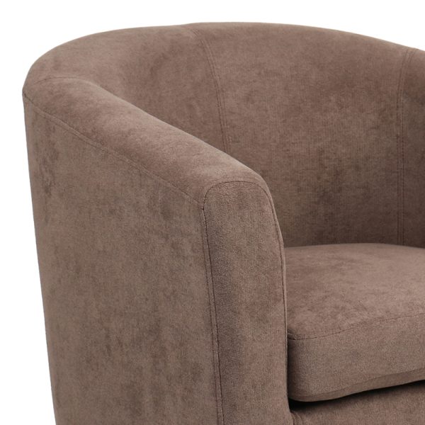 255 000060 4 2 Armchair Tronmo pakoworld dark brown fabric and rubberwood leg in walnut shade 75x69x75cmIndoor furniture > Living room armchairs