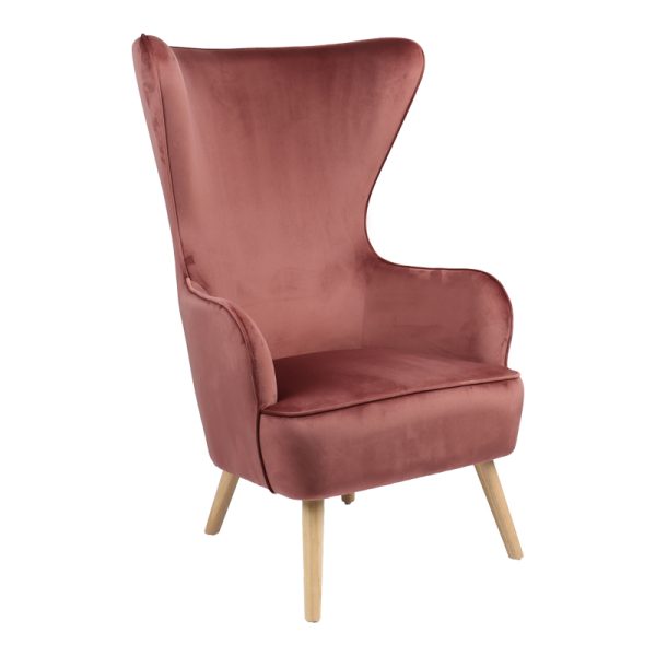 255 000061 5 Armchair Byfon pakoworld rotten apple velvet-leg rubberwood in natural color 76x83x117cmSPRING OFFERS
