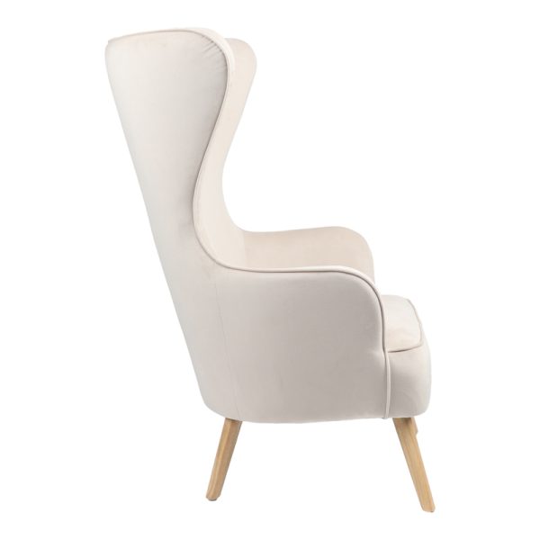255 000062 2 4 Armchair Byfon pakoworld cream velvet-rubberwood leg in natural color 76x83x117cmSPRING OFFERS
