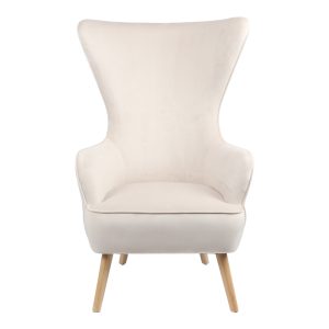 255 000062 3 4 Armchair Byfon pakoworld cream velvet-rubberwood leg in natural color 76x83x117cmSPRING OFFERS