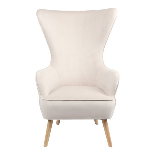 255 000062 3 4 Armchair Byfon pakoworld cream velvet-rubberwood leg in natural color 76x83x117cmSPRING OFFERS