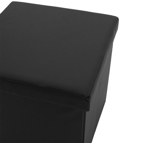 257 000012 3 8 Stool-trunk Crystal pakoworld pu black 38x38x38cmIndoor furniture > Stools