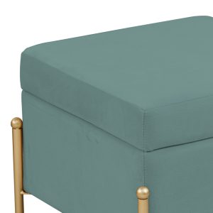 257 000016 2 5 Stool-trunk Panton pakoworld velvet in pistachio-golden color 40x40x36.5cmSPRING OFFERS