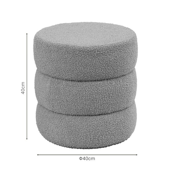 257 000021 2 5 Pouf stool Kioto pakoworld teddy fabric brown D40x40cmIndoor furniture > Stools