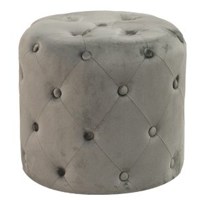 257 000024 7 Pouf stool Seval pakoworld velvet dark grey D49x47cmIndoor furniture > Stools