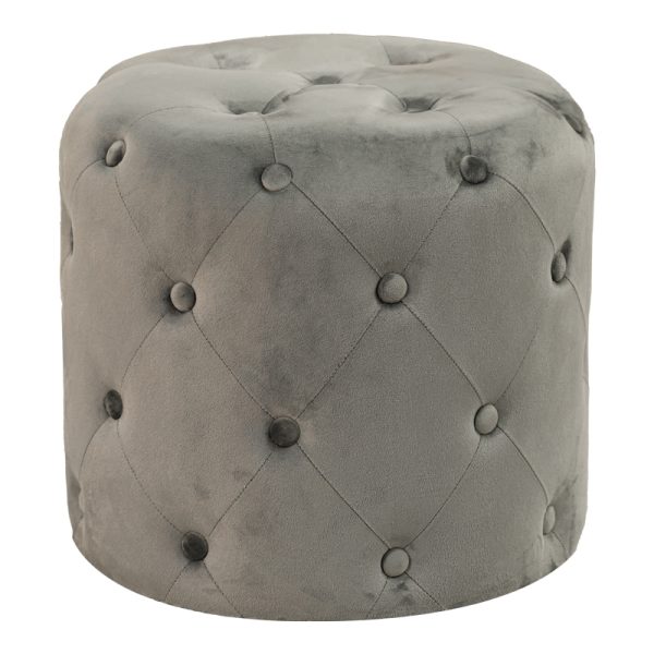 257 000024 7 Pouf stool Seval pakoworld velvet dark grey D49x47cmIndoor furniture > Stools
