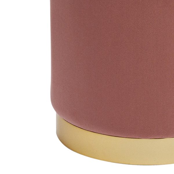 257 000033 2 7 Dash stool pakoworld velvet fabric in shade rotten apple-gold D35x35cmIndoor furniture > Stools