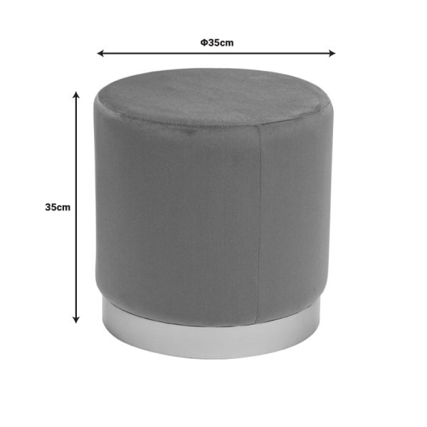 257 000033 3 7 Dash stool pakoworld velvet fabric in shade rotten apple-gold D35x35cmIndoor furniture > Stools