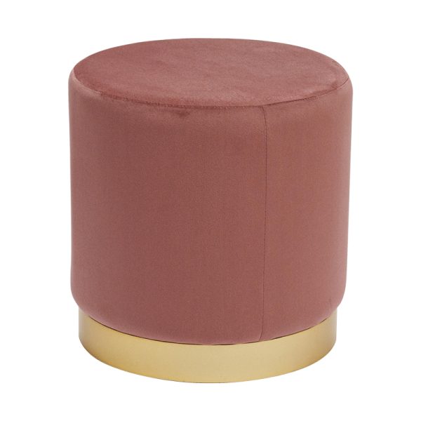 257 000033 9 Dash stool pakoworld velvet fabric in shade rotten apple-gold D35x35cmIndoor furniture > Stools