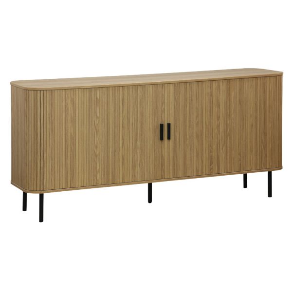 260 000005 12 Buffet Scandi pakoworld MDF natural color with black metal legs 170x45x80cmIndoor furniture > Buffets