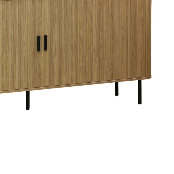 260 000005 3 9 Buffet Scandi pakoworld MDF natural color with black metal legs 170x45x80cmIndoor furniture > Buffets